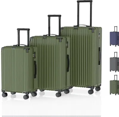 Produktbild von Voyagoux® - Reisekofferset - Koffer - 3 Stück - Reisekoffer mit Rollen - Olivgrün - TSA-Schloss