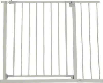 Image de Barrière de sécurité pour escalier Relaxdays, 95–100 cm, sans perçage, pour bébés et jeunes enfants, pour escaliers et portes, barrière de sécurité à fixation par serrage, grise