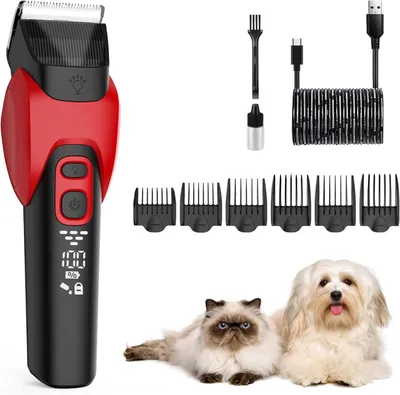 Produktbild von Hundeschermaschine, Professioneller Tierhaarschneider für Hunde und Katzen, Leiser Haarschneider, Wiederaufladbarer Kabelloser Tierhaarschneider