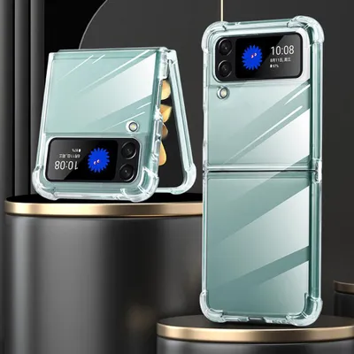 Image de Etui pour Samsung Galaxy Z Flip 4 5G, étui fin et transparent en silicone TPU avec protection contre les chocs