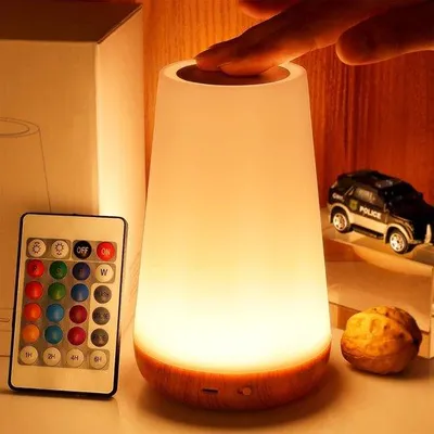 Image de Veilleuse à intensité variable, lampe tactile pour la chambre à coucher, portable