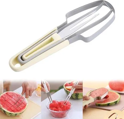 Produktbild von 3-in-1 Meloenenwerkzeug-Set in Edelstahl (beige)
