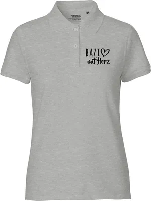 Produktbild von Huuraa Damen Polo Shirt Bazi mit Herz XS Sport Grey Bio Baumwolle Fairtrade Poloshirt Geschenkidee