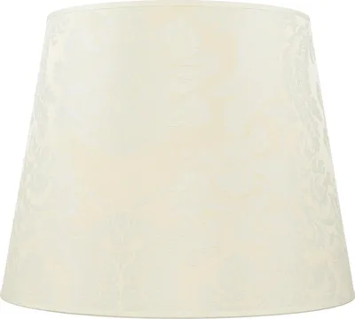 Produktbild von Stoff Lampenschirm für Stehlampe E27 Barock-Muster Ecru Weiß konisch Textil Schirm Stehleuchte