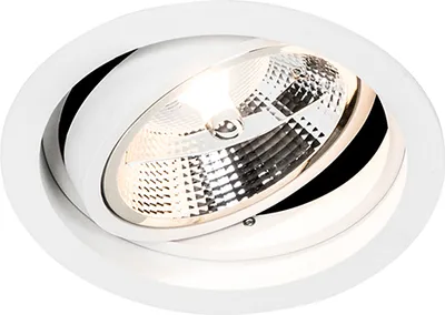 Zdjęcie produktu dla QAZQA - Nowoczesny reflektor wpuszczany biały regulowany - Chuck 111 I Salon I Sypialnia - Okrągły aluminiowy - LED odpowiedni GU10