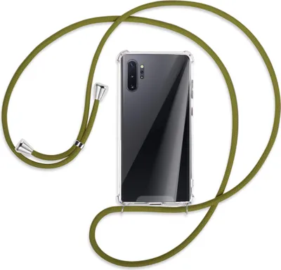 Produktbild von Handykette Backcover-Schutzhülle mit Band (Metall silberfarben) für Samsung Galaxy Note 10 Plus - khaki