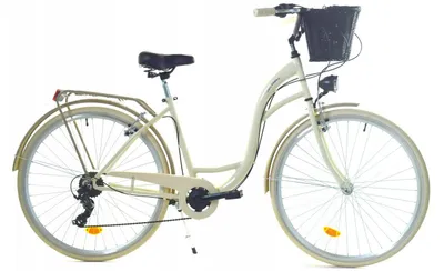 Zdjęcie produktu dla Rower Dallas City 28" 7spd - kremowy z kremem + kosz wiklina