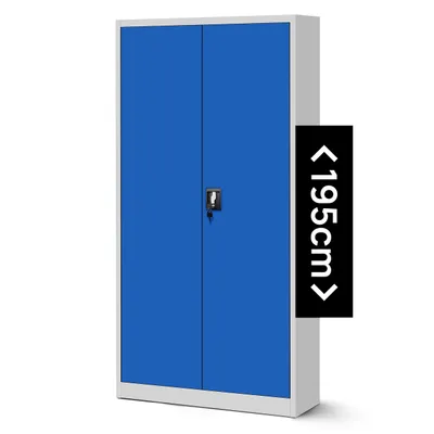 Immagine prodotto di Armadio per archiviazione Armadio per ufficio Armadio in acciaio grigio-blu 195x90x40