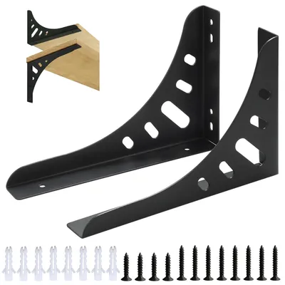 Produktbild von Set von 2 Edelstahl L-Regalhalterungen zur Wandmontage