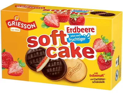 Produktbild von Griesson Soft Cake Erdbeere Zartbitter 2x150g