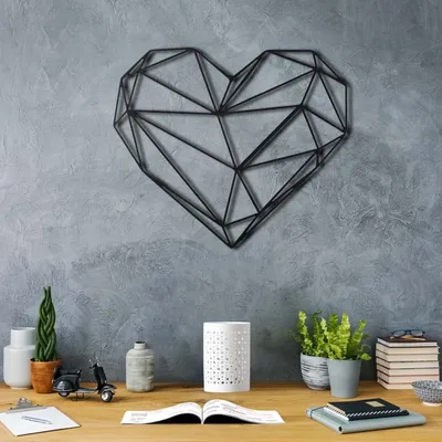 Produktbild von Wallity, Heart v2, Wanddeko, Schwarz, Metall, 37 x 40 cm