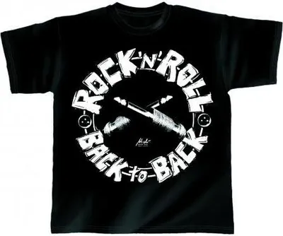 Produktbild von T-Shirt Uni - Back to Back - von ROCK YOU MUSIC SHIRTS - mit zweiseitigem Motiv - 10365 - Gr. S-XXL Größe - S