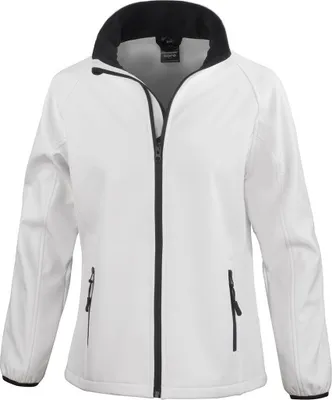 Produktbild von Women´s Printable Soft Shell Jacket, White / Black, M