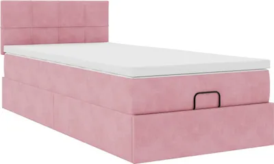 Productafbeelding van vidaXL Ottomanbed met matras, roze, 100x200 cm, fluweel