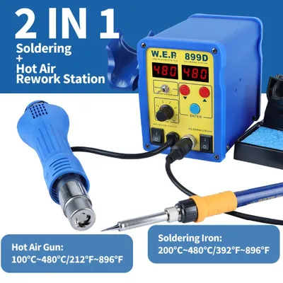 Immagine prodotto di Stazione di saldatura - SET1 - 2-in-1 - Riscaldamento rapido - Pistola termica - Saldatore - 220 V, standard europeo
