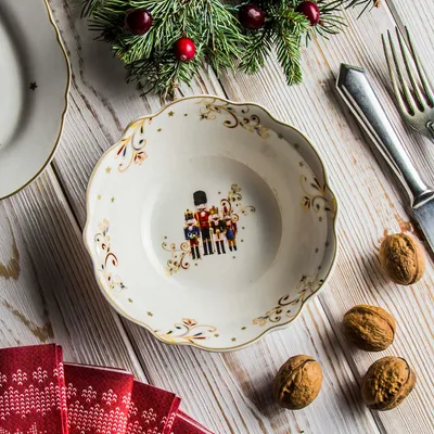 Produktbild von Weihnachtsschüssel Schüssel Salatschüssel PORZELLAN Nutcracker 15,5 cm
