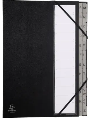 Image de Exacompta 8x Trieur rigide alphabétique 24 compartiments A à Z Noir 56090E