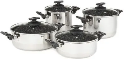 Produktbild von Edelstahl-Kochgeschirr-Set Cerammax Pro Comfort 8-teilig, schwarz