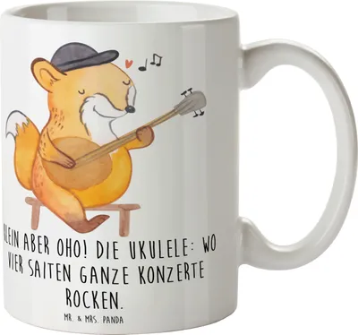 Produktbild von Mr. & Mrs. Panda Becher Ukulele Magie - Weiß - Geschenk, Hawaii, Tasse, Trinkbecher, Kaffeetasse, Saiten, haferl, mit Spruch, Musik, machen, Saiteninstrument, Lieder
