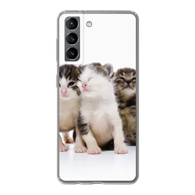 Produktbild von MuchoWow® Handyhülle Schutzhülle Hülle für Samsung Galaxy S21 Katze - Haustiere - Fell - Porträt Silikon Softcase Handy Hülle - Softcase