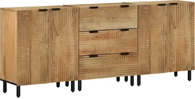 Immagine prodotto di credenza 3 pezzi marrone 60x33x75 cm in legno massiccio di mango