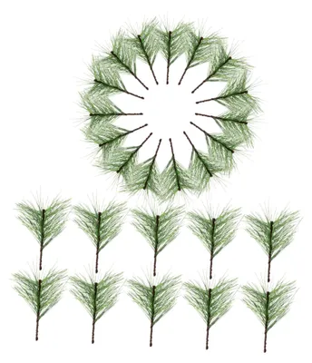 Produktbild von 60 Stück Künstliche Kiefernzweige für Dekoration - Realistische Kiefernnadeln aus PVC und Kleine Künstliche Kiefernzweige für Weihnachtsbaum, Kränze und Bastelarbeiten