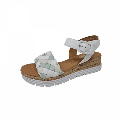 Produktbild von Gabor Comfort 42703-61 Damensandalette, Leder, Weiss/Mint/Creme - Damenschuhe Sandalette / Sling, Weiß, leder (nappa)