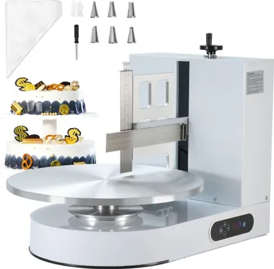 Produktbild von Tortendekorationsmaschine - 10,16-40,64cm - Tortencreme-Verteilmaschine in Weiß - Backzubehör für professionelle Konditorei