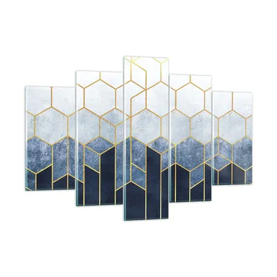 Produktbild von Bilder auf glas - 5 Teile - Abstraktion Figuren Geometrisch - 150x100cm - Glasbilder - Wandbilder - Bilder - Wanddekoration aus Glas - Glas Bilder - Wandbild auf Glas - GEA150x100-5135