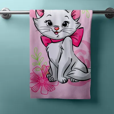 Produktbild von Jerry Fabrics Handtuch Marie Cat Pink Flower 70x140 cm