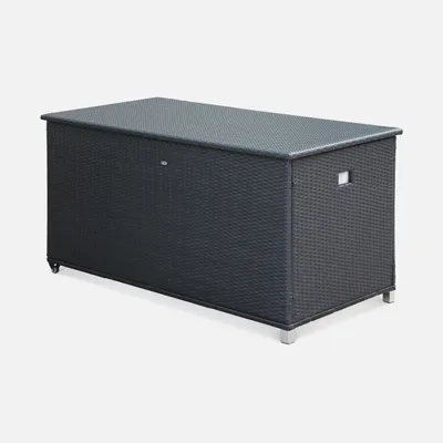 Produktbild von sweeek - Gartenkiste aus Polyrattan 162x82cm - Schwarz