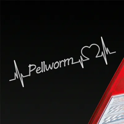 Produktbild von Auto Aufkleber Pellworm Herz Puls Insel Island Nordsee Liebe Love 19x5 cm Silber Sticker Heckscheibenaufkleber