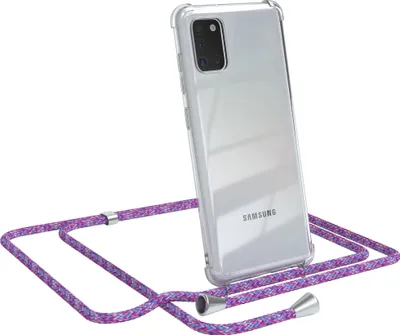 Produktbild von EAZY CASE Handykette kompatibel mit Samsung Galaxy A31, Handyhülle mit Umhängeband, Handykordel, Schutzhülle Clear, Band in Bunt