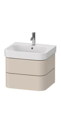 Produktbild von Waschtischunterbau HAPPY D.2 PLUS 575x490mm 2 Schubk ta s-matt ES Ah mitte taupe supermatt Einrichtungssystem Ahorn mitte