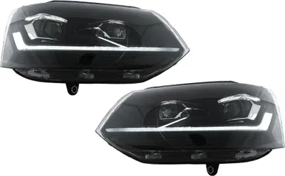 Zdjęcie produktu dla Reflektory Full LED TFL do VW Transporter Caravelle Multivan T5 MOPF 10-15 Czarny.