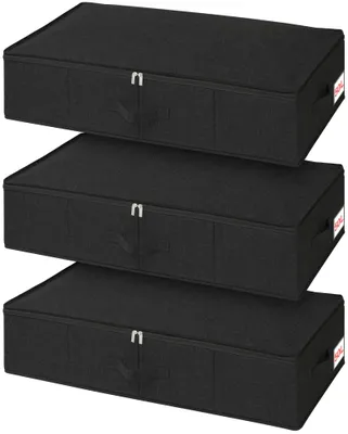 Aufbewahrungsboxen unter dem Bett, 50L, 2 Stück, Schwarz