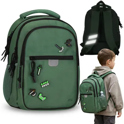 Produktbild von Pixel verstärkter Schulrucksack für Jungen mit Reflektoren, vier Fächer, 24 L