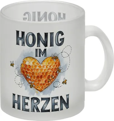 Produktbild von Honig im Herzen Glas Tasse Herz Honigwaben