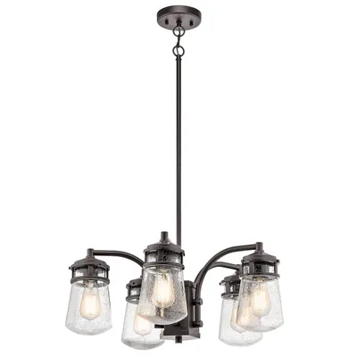 Zdjęcie produktu dla Wisząca lampa ogrodowa Lyndon  KL-LYNDON-5P-AZ Kichler na taras IP44 brązowa