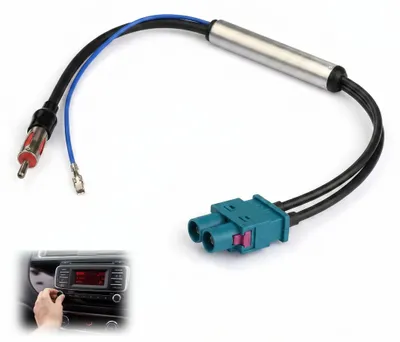 Doppel-Fakra-auf-DIN-Adapter FM/AM-Antennenverstärker für VW Golf/Polo