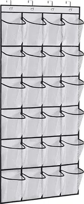 Produktbild von 12/24 Grids Schuhregal Aufbewahrungstasche Transparent Oxford Tuch PVC Organizer Mehrschichtiger handwaschbarer Schuhhalter
