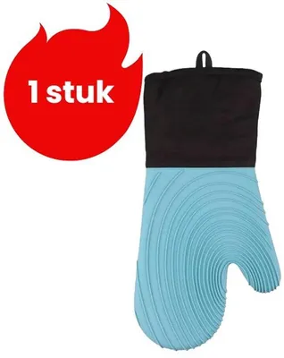 Obrázok produktu pre Uniqoos® 1 kus silikónovej rukavice do rúry, izolovaná, vhodná na pečenie a grilovanie, odolná voči mikrovlnám a teplu, protišmyková, extra hrubá, modrá