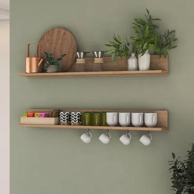 Productafbeelding van Skye Decor, wandplank, 120 cm, walnoot, 100% melaminecoating, kwaliteit E1