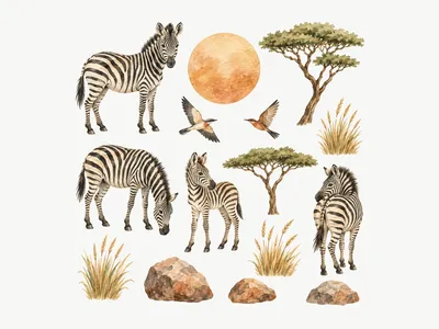 Wandtattoo Zebra Savanne: Design