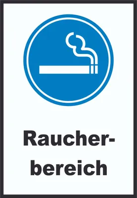 Produktbild von Raucherbereich Schild A6 Rückseite selbstklebend