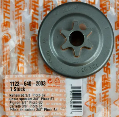 Produktbild von Stihl original  Kettenrad 3/8"P 6Z. 1123 640 2003 , für 017/018/021/023/025/171/181/250//11236402003