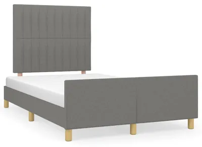 Produktbild von vidaXL Bettgestell ohne Matratze Dunkelgrau 120x190 cm Stoff