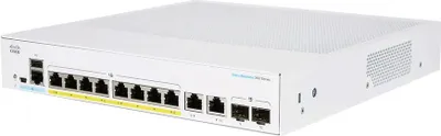 Image de Cisco Business 250 Series CBS250-8FP-E-2G - Commutateur - L3 - Smart - 8 x 10/100/1000 (PoE+) + 2 x Combi-SFP - Montable en rack - PoE+ (120 W)