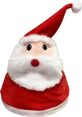 Produktbild von Weihnachtsmannmütze aus weichem Plüsch mit Licht- und Soundeffekten, elastischem Band – Weihnachtsmütze als Kostümaccessoire, Geschenk für die Feiertage