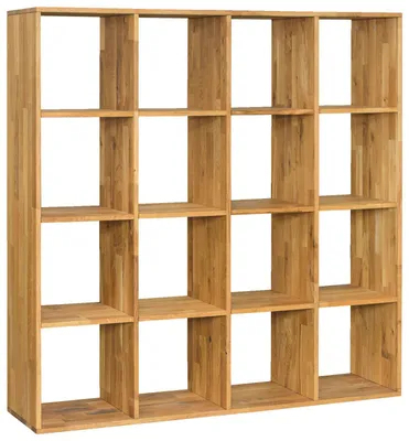 Produktbild von Regal CUBE aus geöltem Wildeiche Massivholz, 149 cm breit, 149 cm hoch